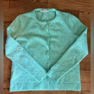 Vintage Amina Rubinacci Seafoam Green Wool Cardigan. Size 4.